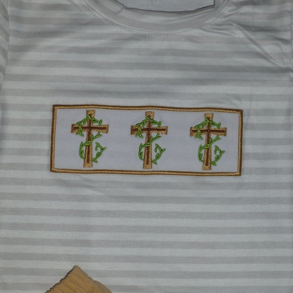 Boutique Easter Cross Boys Shorts Outfit Set - Picture 2 of 3